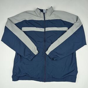 REEBOK Zip Up Jacket Lined Men's Size Medium Navy Blue Gray